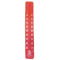 Ananta Handmade Extra Long Wooden Flat Incense Burner - Red